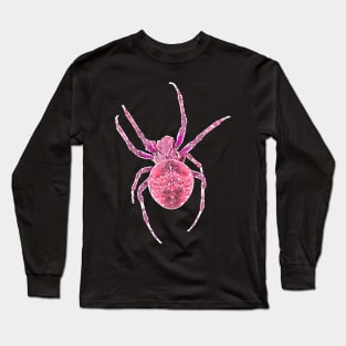 Pink Spider Orb-Weaver Watercolor Style Long Sleeve T-Shirt